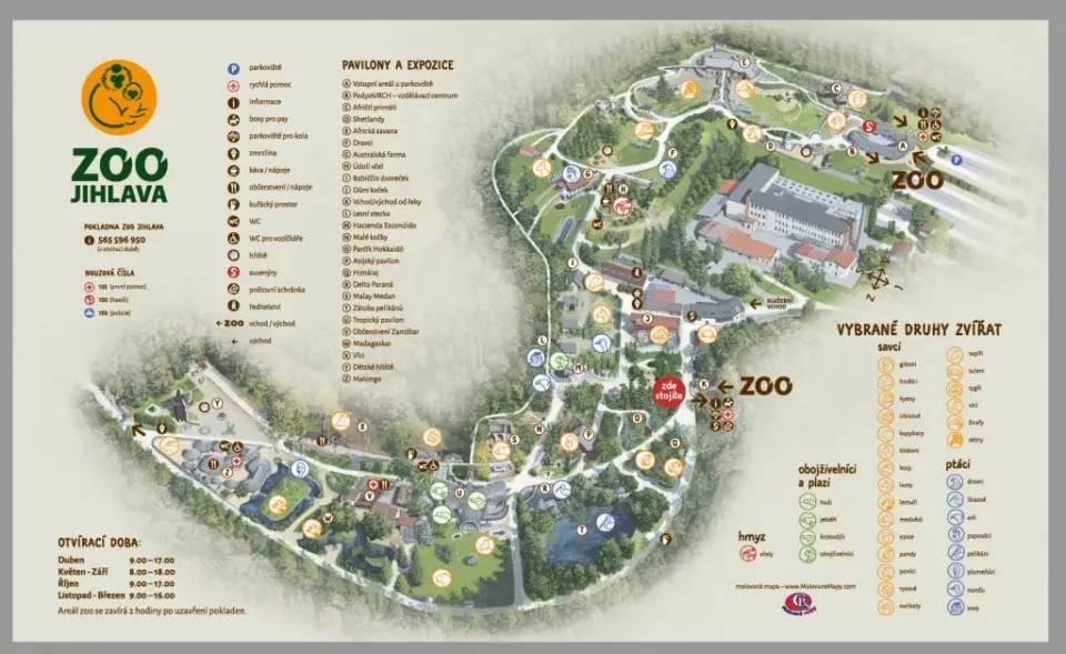 Mapa Zoo Jihlava (Foto: zoojihlava.cz)