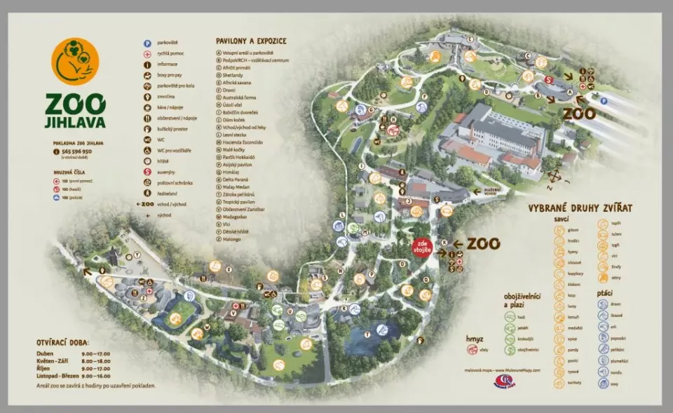 Mapa Zoo Jihlava (Foto: Zoojihlava.cz)