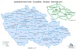 Kraje a okresy České republiky: Mapa, seznam a členění