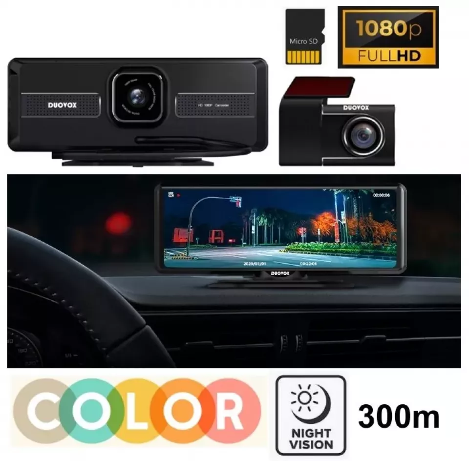 Duální FULL HD 5MP kamera do auta s monitorem 8 